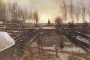 The Parsonage Garden at Nuenen in the Snow (nn04) Vincent Van Gogh